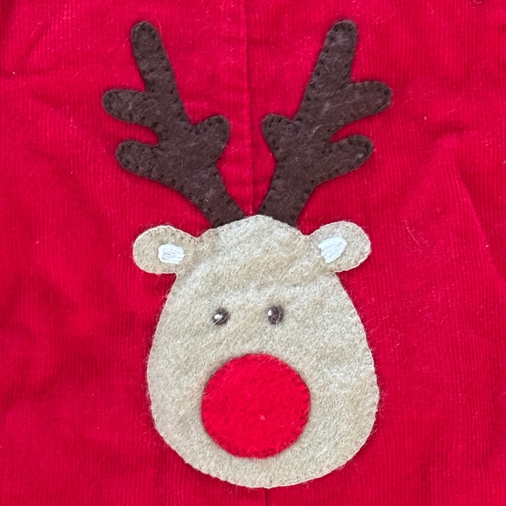 Baby Luigi Red Corduroy Reindeer Overalls - Picture 7 of 9